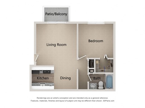 one bedroom floorplan